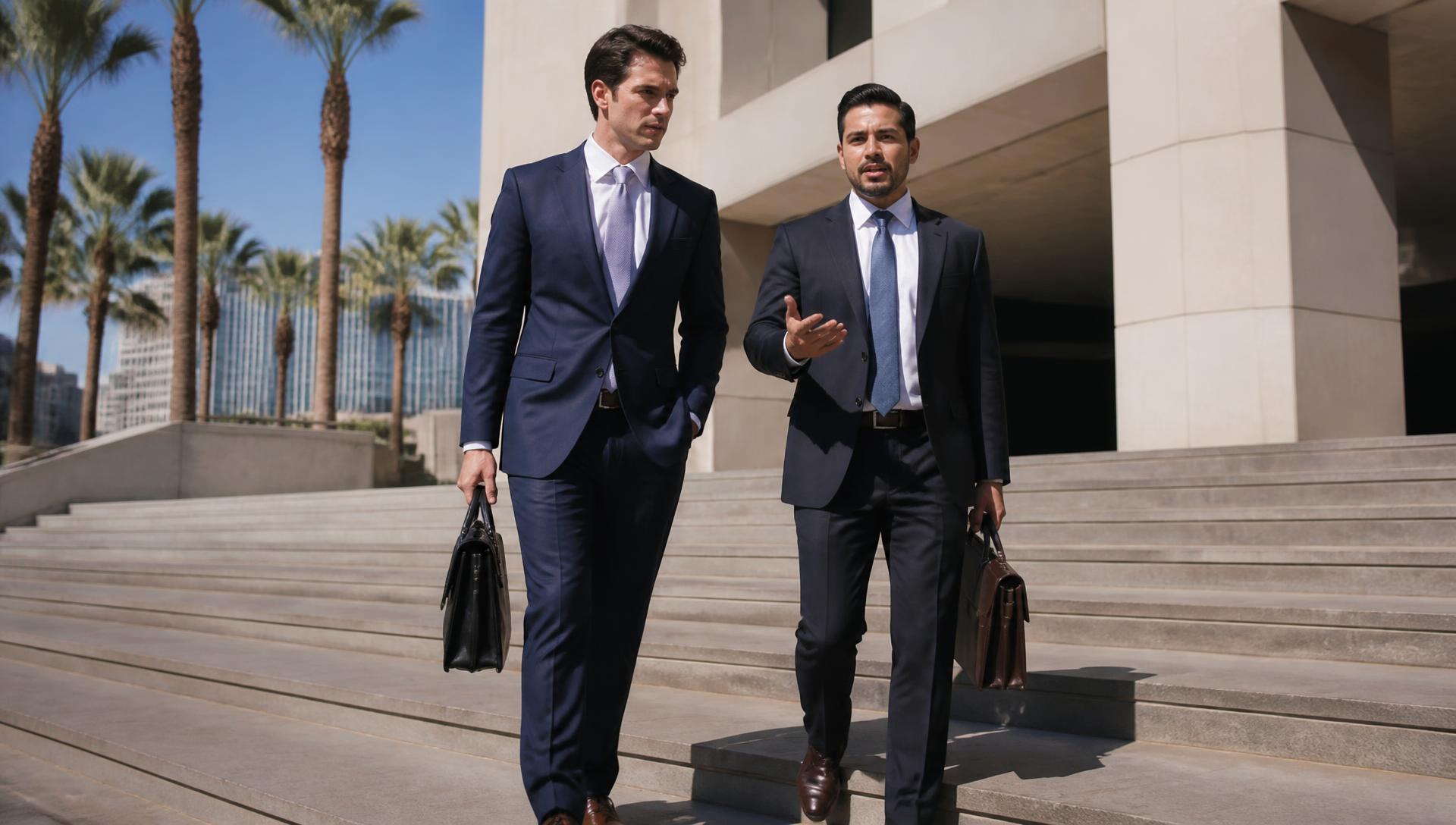 Arizona criminal defense law firm attorneys leaving a Phoenix courthouse after a hearing